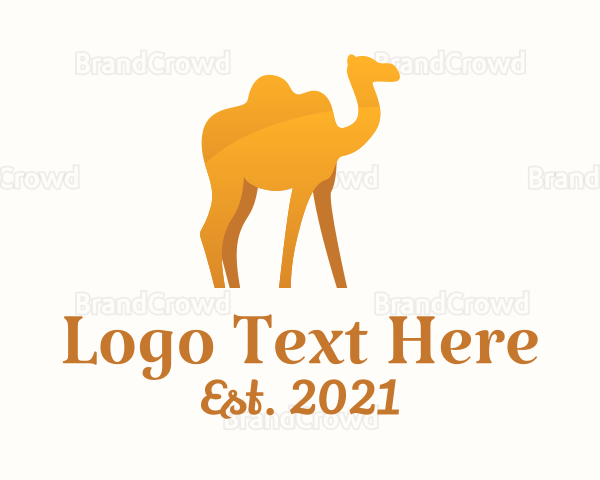Golden Camel Animal Logo