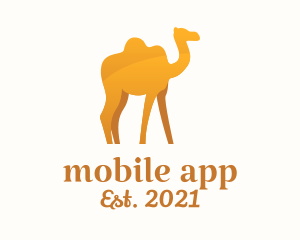 Desert - Golden Camel Animal logo design