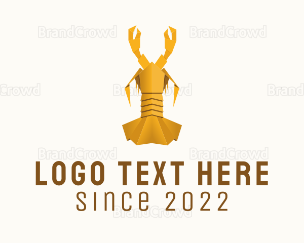 Yellow Lobster Origami Logo