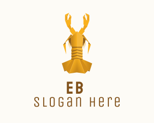 Yellow Lobster Origami  Logo