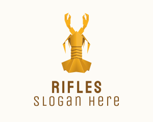 Yellow Lobster Origami  Logo