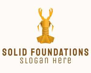 Yellow Lobster Origami  Logo