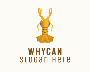 Yellow Lobster Origami  Logo