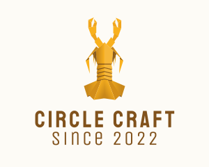 Yellow Lobster Origami  logo design