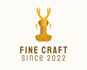 Yellow Lobster Origami  logo design