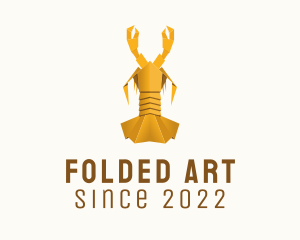 Yellow Lobster Origami  logo design