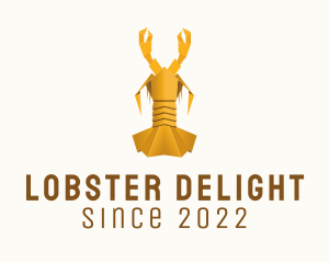 Yellow Lobster Origami  logo design