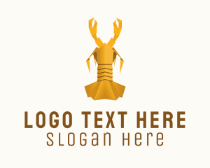 Yellow Lobster Origami  Logo