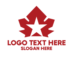 Red Leaf - Red Canadian Star logo design