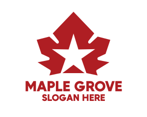 Maple - Red Canadian Star logo design