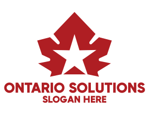 Ontario - Red Canadian Star logo design