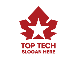 Top - Red Canadian Star logo design