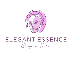 Pink Woman Beauty logo design