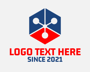 Network - 3D Technology Cube logo design