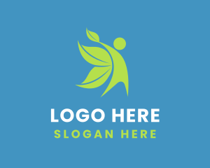 Healthy Human Leaf Wings Logo