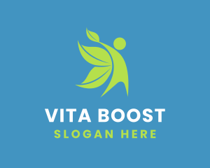 Vitamins - Healthy Human Leaf Wings logo design