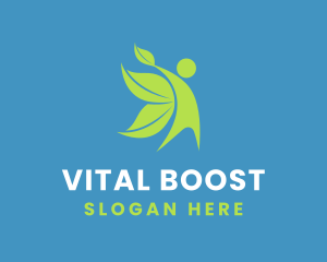 Healthy Human Leaf Wings logo design