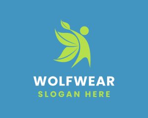 Organic - Healthy Human Leaf Wings logo design