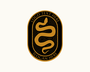 Python - Golden Snake Serpent logo design