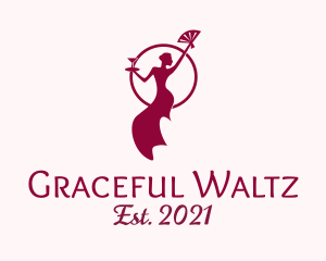 Waltz - Lady Dancer Wine Server logo design