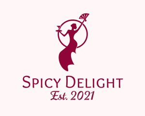 Salsa - Lady Dancer Wine Server logo design