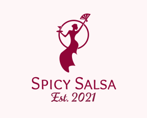 Salsa - Lady Dancer Wine Server logo design