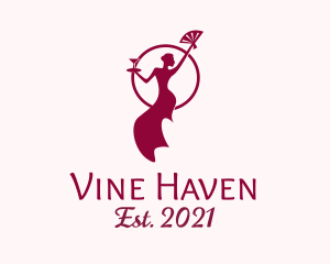 Lady Dancer Wine Server  logo design