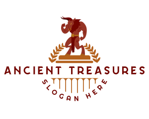 Minotaur Bull Column logo design