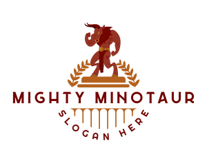 Minotaur - Minotaur Bull Column logo design