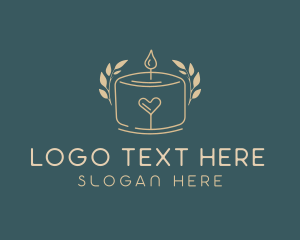 Scented Candle - Scented Candle Heart logo design