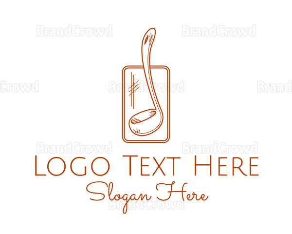 Ladle Spoon Line Art Logo