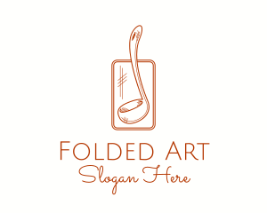 Ladle Spoon Line Art logo design