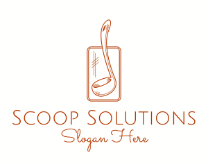 Scoop - Ladle Spoon Line Art logo design