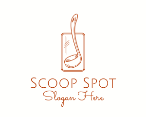Scoop - Ladle Spoon Line Art logo design