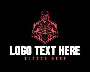 Mma - Muscular Boxing Fitness logo design