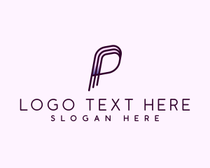 Letter P - Minimalist Creative Stripes logo design