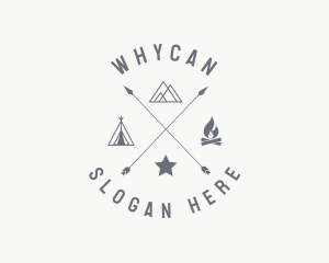 Boy Scout - Hipster Camping Campfire logo design