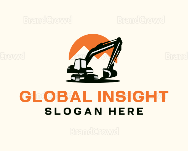 Industrial Excavator Construction Logo