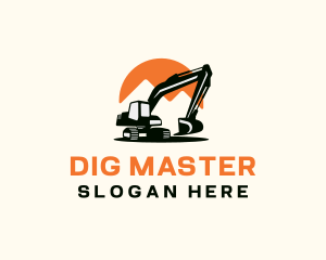 Excavator - Industrial Excavator Construction logo design