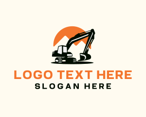 Industrial Excavator Construction Logo