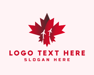 Canadian - Canadian Maple Airplane logo design