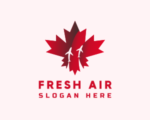 Canadian Maple Airplane logo design