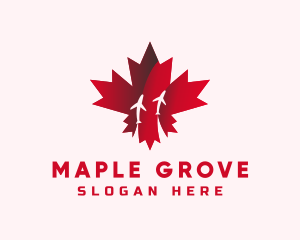 Canadian Maple Airplane logo design