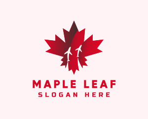 Canadian - Canadian Maple Airplane logo design