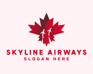 Airliner - Canadian Maple Airplane logo design