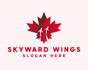 Aeroplane - Canadian Maple Airplane logo design