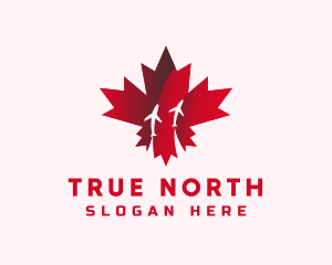 Canadian Maple Airplane logo design