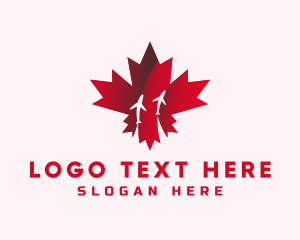 Airline - Canadian Maple Airplane logo design