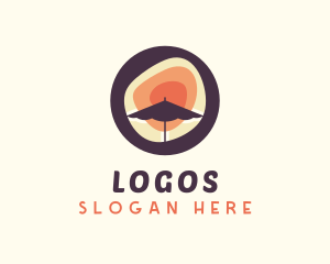 Island - Sun Beach Umbrella logo design