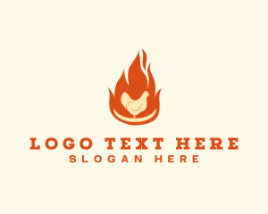 Barn - Flame Barbeque Chicken logo design